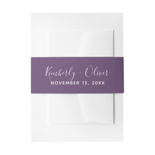 Bandeau De Faire-part Mariage de calligraphie simple violet