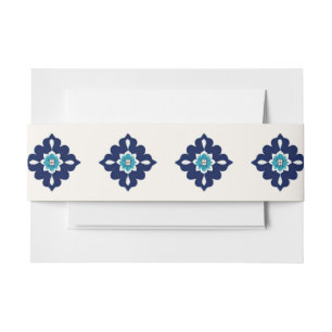 Bandeau De Faire-part Mariage de carreaux bleu méditerranéen personnalis