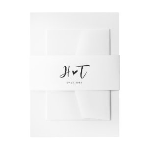 Bandeau De Faire-part Mariage de coeur Monogramme simple et chic