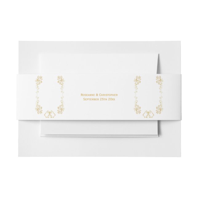 Bandeau De Faire-part Mariage de conception Gold Bells (Devant Example)