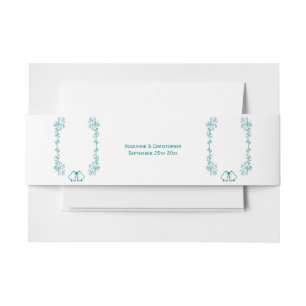 Bandeau De Faire-part Mariage de conception turquoise pour le défilement
