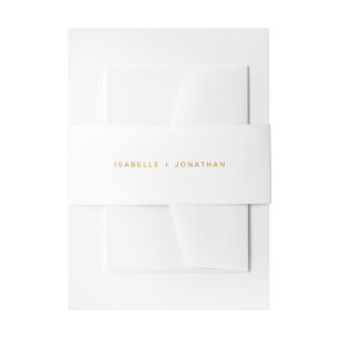 Bandeau De Faire-part Mariage de couleurs blanc et or simple et minimal