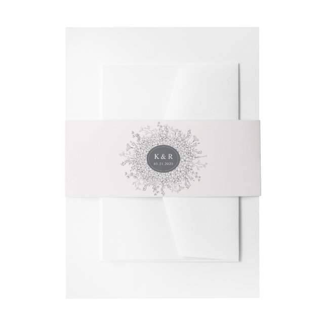 Bandeau De Faire-part Mariage de couronne florale moderne (Devant example)