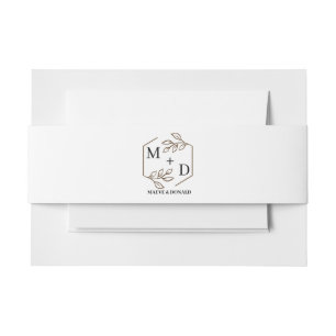 Bandeau De Faire-part mariage de couronne monogramme de lettre et de nom