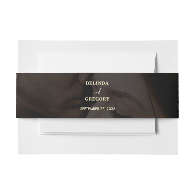 Bandeau De Faire-part Mariage de couverture photo Black Gold moderne (Devant Example)