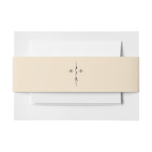Bandeau De Faire-part Mariage de croix chic monogrammé