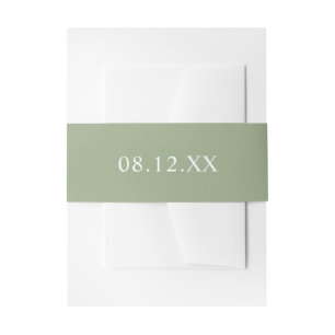 Bandeau De Faire-part Mariage de date verte de taille simple