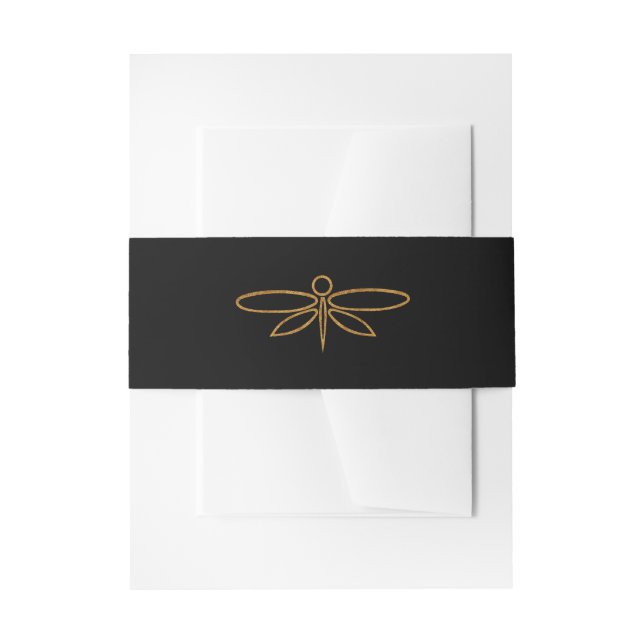 Bandeau De Faire-part Mariage de dragonfly vintage Gold (Devant example)
