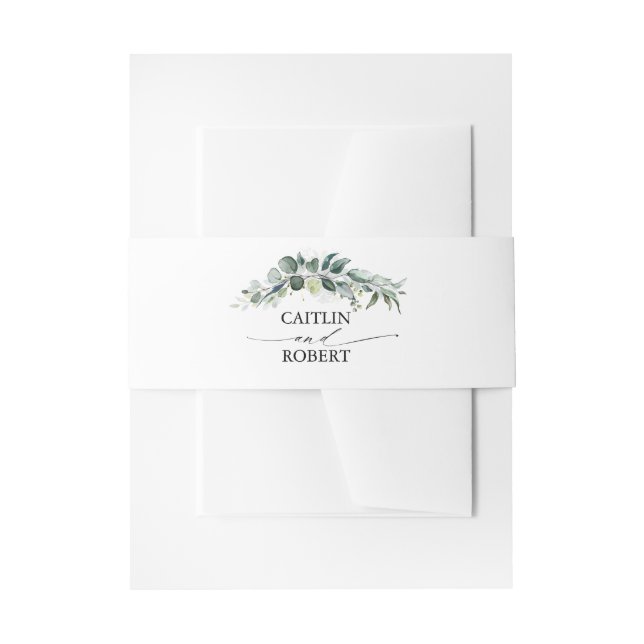 Bandeau De Faire-part Mariage de feuillage vert et eucalyptus (Devant example)