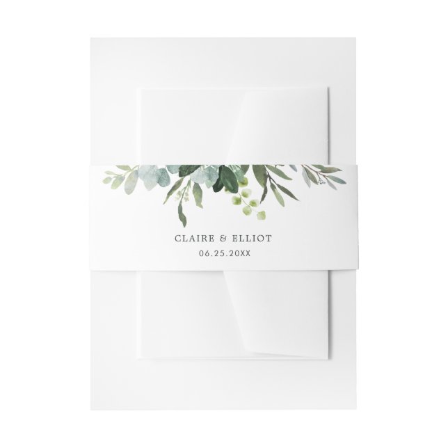 Bandeau De Faire-part Mariage de feuillage vert Eucalyptus (Devant example)