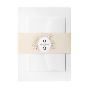 Bandeau De Faire-part Mariage de Fleur sauvage de prairie beige blanc