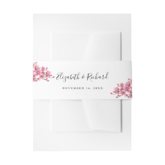 Bandeau De Faire-part Mariage de fleurs de cerisiers roses