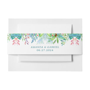 Bandeau De Faire-part Mariage de fleurs tropicales