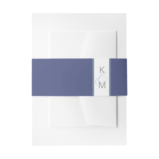 Bandeau De Faire-part Mariage de flux d'encre bleu foncé ID762 (Devant example)