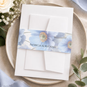 Bandeau De Faire-part Mariage de jardin avec des fleurs de pavot himalay