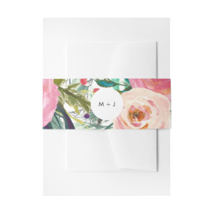 Bandeau De Faire-part Mariage de jardin coloré aquarelle