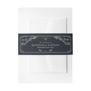 Bandeau De Faire-part Mariage de la carte Tarot Elegant Argent
