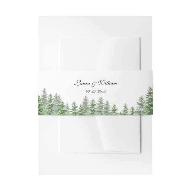 Bandeau De Faire-part Mariage de la forêt de pins (Devant example)