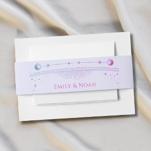 Bandeau De Faire-part Mariage de la Lavande rose de la Lune soleil étoil