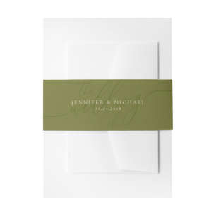 Bandeau De Faire-part Mariage de la Suite de Base Vert Olive