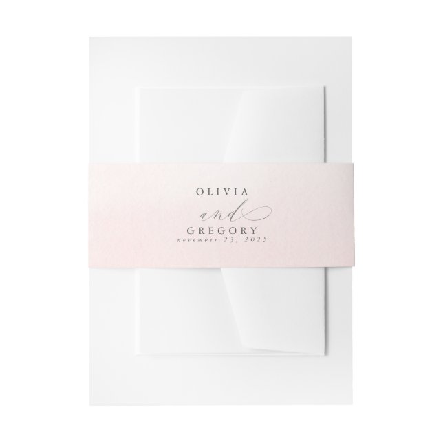 Bandeau De Faire-part Mariage de lavage clair Pastel Rose Aquarelle douc (Devant example)