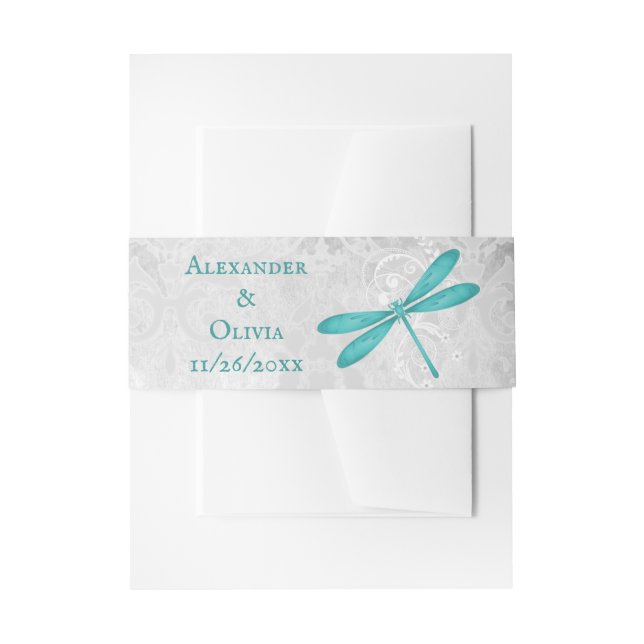 Bandeau De Faire-part Mariage de libellules turquoises Inviter Bande de  (Devant example)