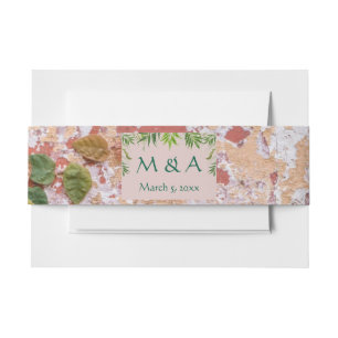 Bandeau De Faire-part Mariage de lierre vert en briques peintes