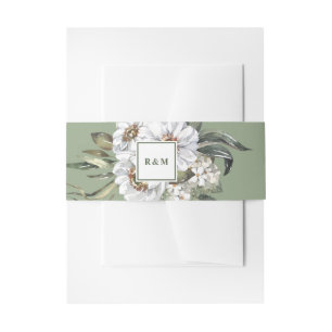 Bandeau De Faire-part Mariage de monogramme botanique blanc