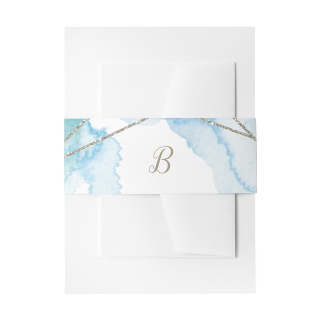 Bandeau De Faire-part Mariage de monogramme d'aquarelle géométrique (Devant example)