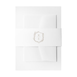 Bandeau De Faire-part Mariage de monogramme de crête botanique