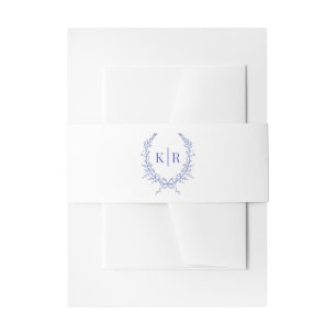 Bandeau De Faire-part Mariage de monogramme de poignets bleu et ruban