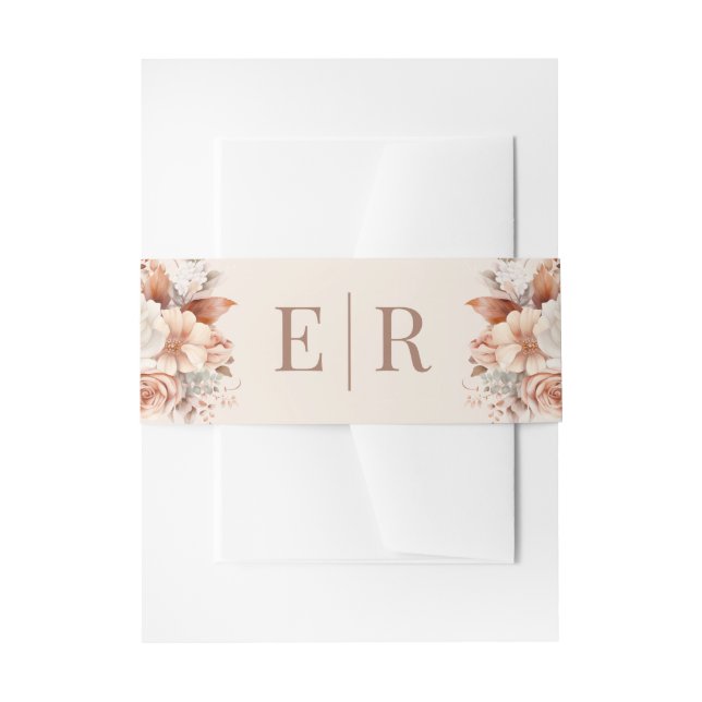 Bandeau De Faire-part Mariage de monogramme flou (Devant example)