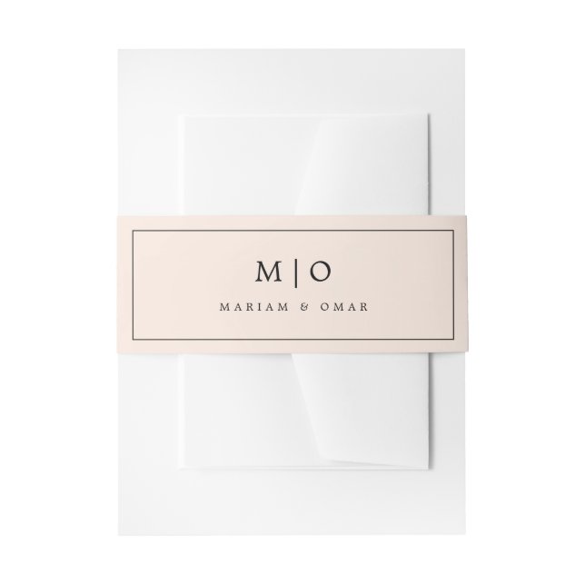 Bandeau De Faire-part Mariage de monogramme minimaliste de la pêche à l' (Devant example)