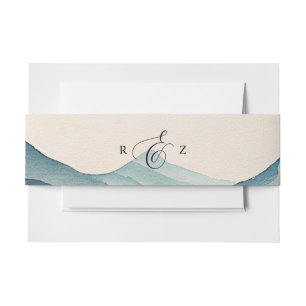 Bandeau De Faire-part Mariage de montagne de pin d'aquarelle