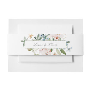 Bandeau De Faire-part Mariage de nom floral aquarelle sauge blanche