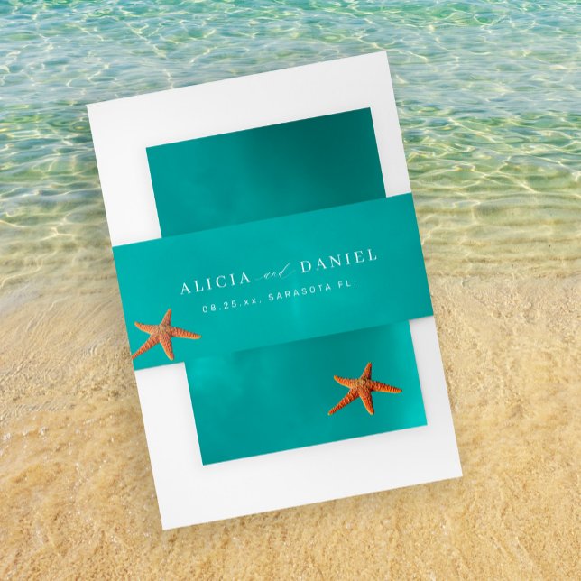 Bandeau De Faire-part Mariage de plage d'été (The matching envelope can be purchased separately - please see the collection)