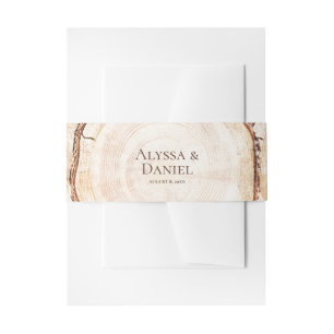 Bandeau De Faire-part Mariage de police classique en bois rustique