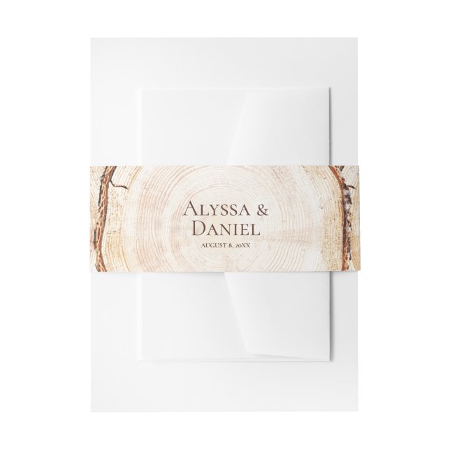 Bandeau De Faire-part Mariage de police classique en bois rustique (Devant example)