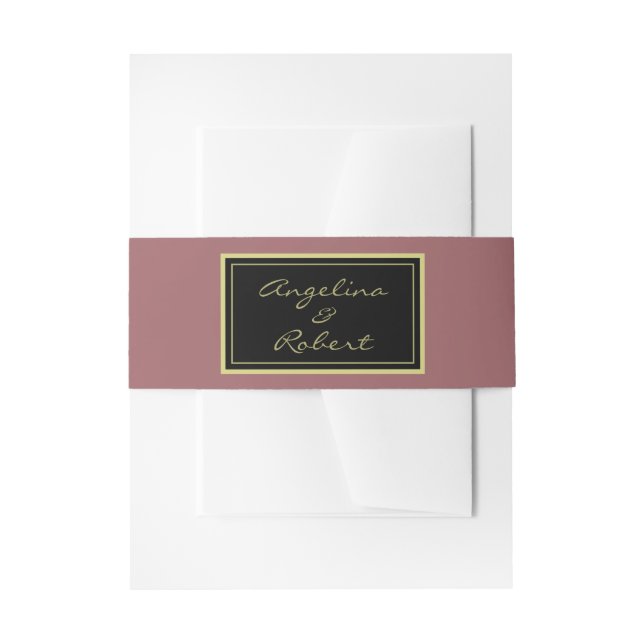 Bandeau De Faire-part Mariage de script d'or rose profond moderne (Devant example)