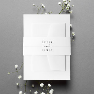 Bandeau De Faire-part Mariage de script minimal noir et blanc