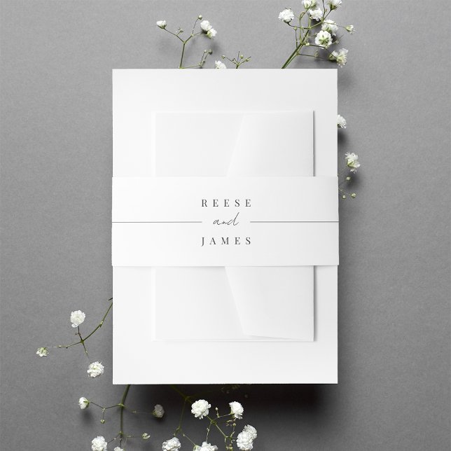 Bandeau De Faire-part Mariage de script minimal noir et blanc (Créateur téléchargé)