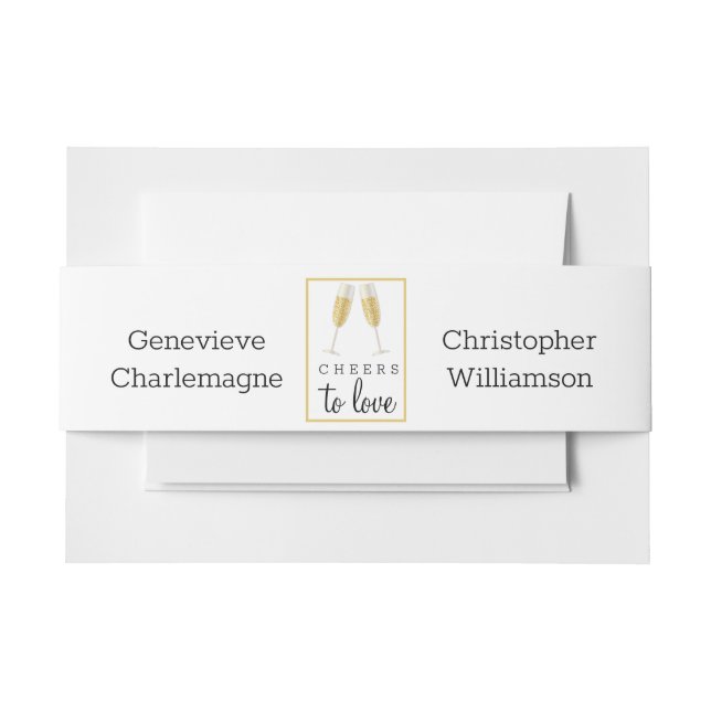 Bandeau De Faire-part Mariage de toast au champagne (Devant Example)