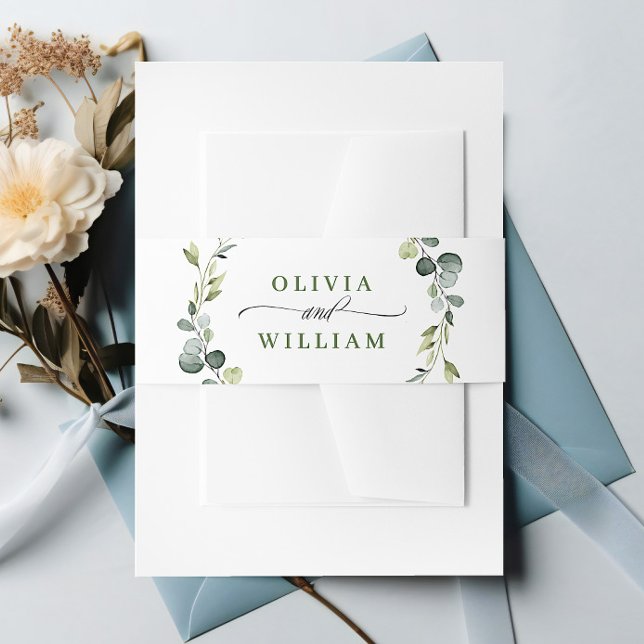 Bandeau De Faire-part Mariage de trame Eucalyptus moderne Boho (Créateur téléchargé)