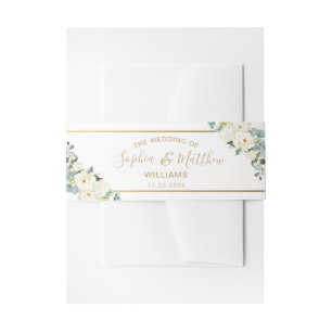 Bandeau De Faire-part Mariage de végétation fleurie blanche d'ivoire rus