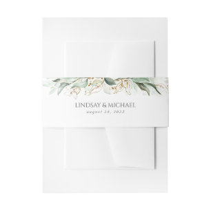 Bandeau De Faire-part Mariage de verdure dorée