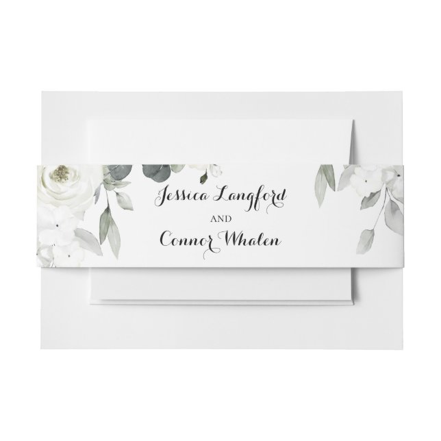 Bandeau De Faire-part Mariage de verdure White Peony (Devant Example)