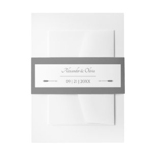 Bandeau De Faire-part Mariage des flèches minimalistes   Gris