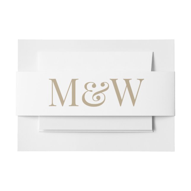 Bandeau De Faire-part Mariage des initiales d'or Monogramme moderne (Devant Example)