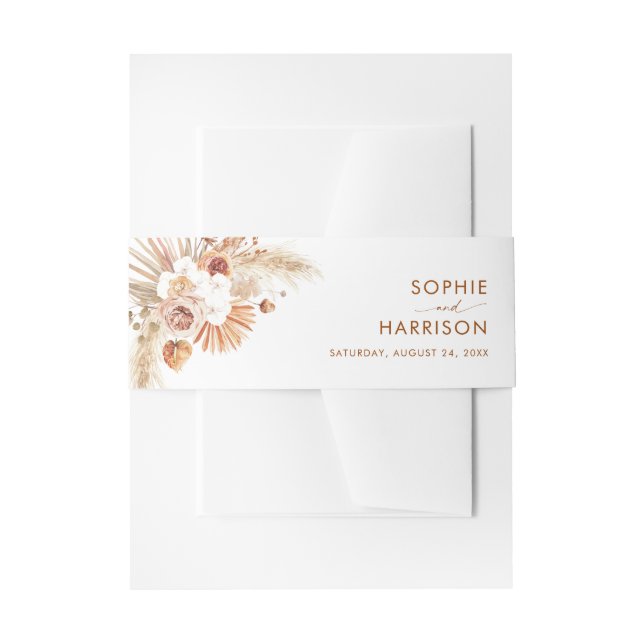 Bandeau De Faire-part Mariage Désert Arch Boho Herbe de Pampas Terracott (Devant example)