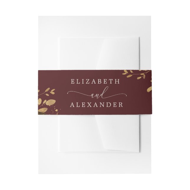 Bandeau De Faire-part Mariage d'or fleuri de Bourgogne (Devant example)